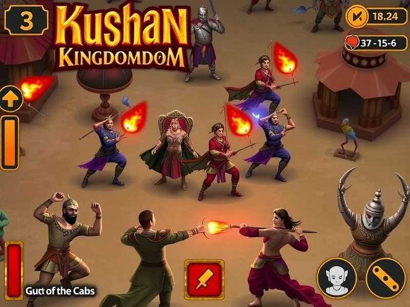 Kushan Kingdomdom battle scene with historical Indian warriors